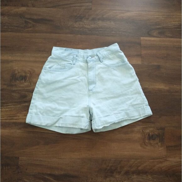 Vintage Lee High Waist Denim Cuffed Jean Shorts 8 - Picture 1 of 2